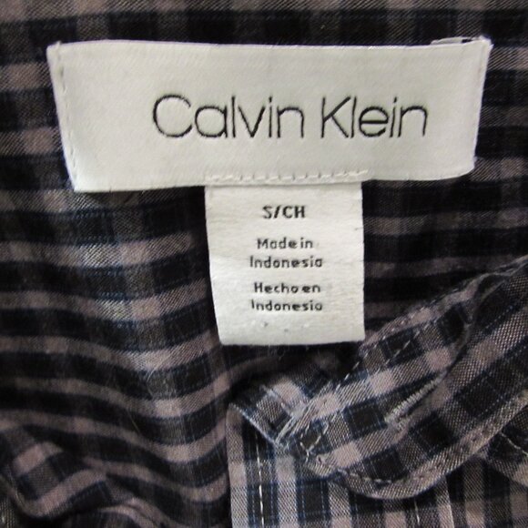 Calvin Klein/Old Navy Men's Dress Shirts Grays Checkered Both Small - Picture 4 of 16